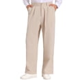 thumbnail image 1 of INSPIRE CHIC Men's Pleated Side Pockets Breathable Lightweight Linen Dress Pants 28 Khaki, 1 of 4