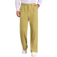 thumbnail image 1 of INSPIRE CHIC Men's Pleated Side Pockets Breathable Lightweight Linen Dress Pants 32 Olive Green, 1 of 5