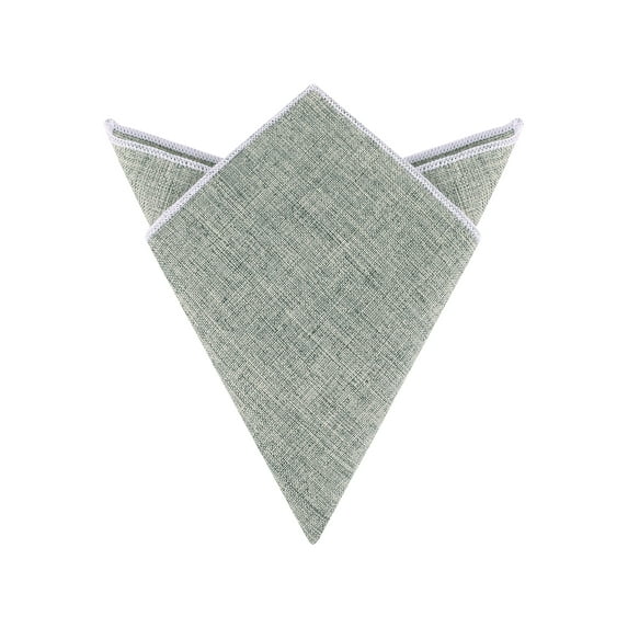 INSPIRE CHIC Men's Pocket Square Linen Textured Solid Color Woven Handkerchiefs with Trim Light Gray One Size