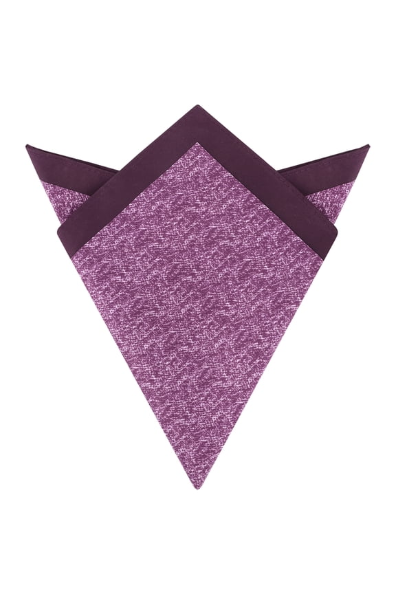 Men's Pocket Squares Contrast Color Silky Solid Color Edge Handkerchiefs for Wedding Party One Size Plum