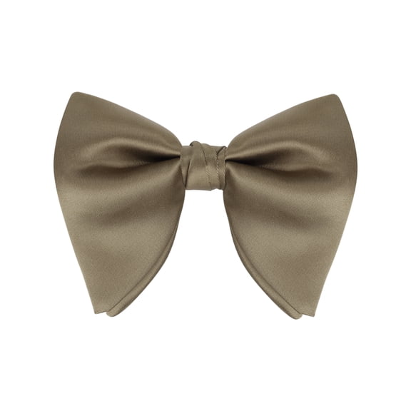 INSPIRE CHIC Men's Pre-tied Solid Color Satin Bowtie Adjustable Neck Bow Ties for Elegant Wedding One Size Coffee