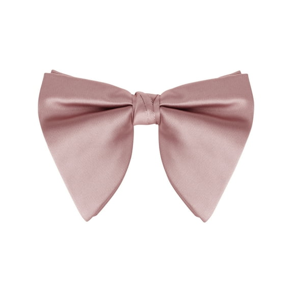 INSPIRE CHIC Men's Pre-tied Solid Color Satin Bowtie Adjustable Neck Bow Ties for Elegant Wedding One Size Dusty Pink
