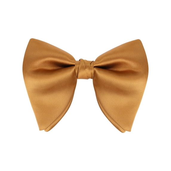 INSPIRE CHIC Men's Pre-tied Solid Color Satin Bowtie Adjustable Neck Bow Ties for Elegant Wedding One Size Orange Brown