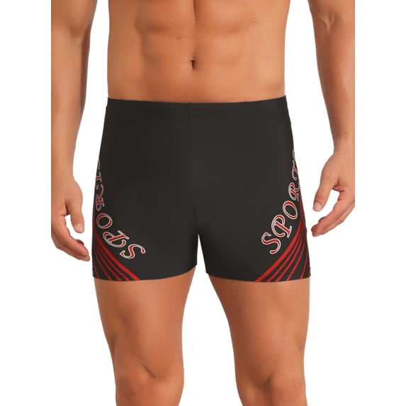 INSPIRE CHIC Men's Printed Stretch Waist Summer Surfing Swimming Shorts 34 Red