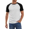 thumbnail image 1 of INSPIRE CHIC Men's Raglan T-Shirt Short Sleeve Crewneck Casual Baseball T-Shirts S White, 1 of 6