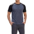 thumbnail image 1 of INSPIRE CHIC Men's Raglan T-Shirt Short Sleeve Crewneck Casual Baseball T-Shirts XL Navy Blue, 1 of 6