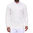 thumbnail image 1 of INSPIRE CHIC Men's Slim Fit Crew Neck Long Sleeve Soft Twist Textured Cable Knit Pullover Sweater S White, 1 of 6
