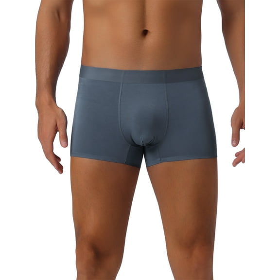 INSPIRE CHIC Men's Soft Elastic Waist Solid Color Regular Fit Basic Boxer Briefs 32 Dark Gray