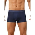 thumbnail image 1 of INSPIRE CHIC Men's Solid Color Elastic Waistband Lightweight Breathable Boxer Brief 36 Dark Blue, 1 of 5