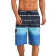 thumbnail image 1 of INSPIRE CHIC Men's Striped Drawstring Waist Vacation Beach Shorts with Pockets 30 Navy Blue, 1 of 4