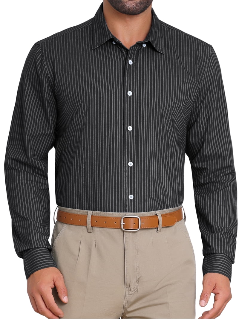 Chemise homme boutonnée coupe slim décontractée manches longues muscle