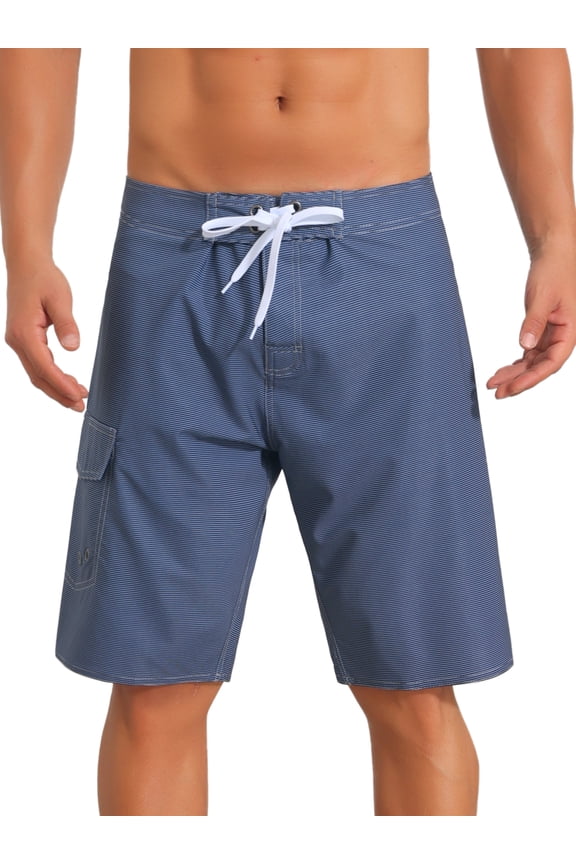 Men's Summer Colorblock Shorts Drawstring Beach Shorts with Side Pocket 30 Gray Blue