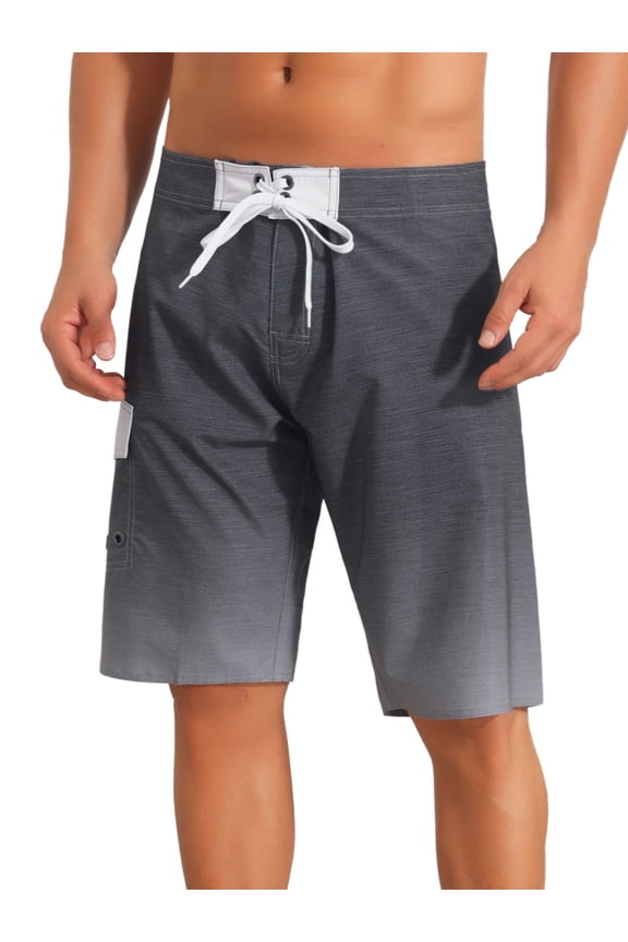 Men's Summer Colorblock Shorts Drawstring Beach Shorts with Side Pocket 32 Dark Gray