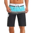 thumbnail image 1 of INSPIRE CHIC Men's Summer Colorblock Shorts Drawstring Beach Shorts with Side Pocket 36 Blue Black, 1 of 4