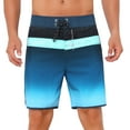 thumbnail image 1 of INSPIRE CHIC Men's Summer Drawstring Elastic Waist Color Block Beach Shorts 32 Dark Blue, 1 of 5