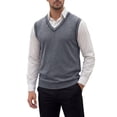 thumbnail image 1 of INSPIRE CHIC Men's Sweater Vest V Neck Knitwear Pullover Sleeveless Sweater Top M Dark Gray, 1 of 5