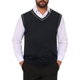 thumbnail image 1 of INSPIRE CHIC Men's Sweater Vest V Neck Knitwear Pullover Sleeveless Sweater Top S Black, 1 of 5