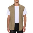 thumbnail image 1 of INSPIRE CHIC Men's Vest Open Front Asymetric Hem Sleeveless Cardigan Vest 42 Khaki, 1 of 4