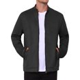 thumbnail image 1 of INSPIRE CHIC Men's Vintage Bomber Jacket Lightweight Stand Collar Zipper Casual Suede Jacket S Black, 1 of 5