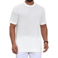 thumbnail image 1 of INSPIRE CHIC Men's Waffle Texture Short Sleeve Crew Neck Solid Casual Knitted T-Shirts M White, 1 of 6