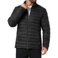 thumbnail image 1 of INSPIRE CHIC Men's Winter Solid Color Stand Collar Zipper Quilted Puffer Jacket S Black, 1 of 6