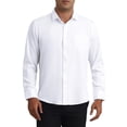 thumbnail image 1 of INSPIRE CHIC Mens Dress Shirts Solid Long Sleeve Regular Fit Formal Business Button Down Formal Shirts S White, 1 of 5