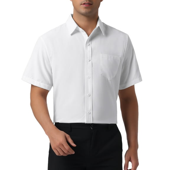 INSPIRE CHIC Mens Linen Shirts Short Sleeve Button Down Casual Summer Hawaiian Beach Shirts 2XL White