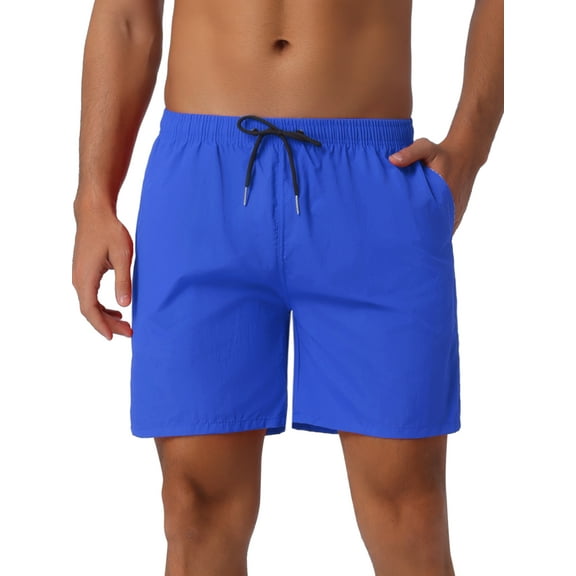 INSPIRE CHIC Men's Shorts Summer Colorful Elastic Waist Drawstring Surfing Board Shorts 28 Blue