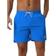 thumbnail image 1 of INSPIRE CHIC Mens Summer Drawstring Elastic Waist Mesh Lining Solid Board Shorts 36 Blue, 1 of 6