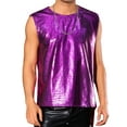 thumbnail image 1 of INSPIRE CHIC Metallic Vest for Men's Disco Shiny Sleeveless Crocodile Pattern Tank Top L Purple, 1 of 4