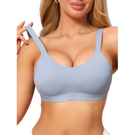 INSPIRE CHIC Minimizer Bras for Women No Underwire Smoothing Full Coverage Push Up Bralettes C 36 Blue