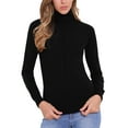 thumbnail image 1 of INSPIRE CHIC Mock Neck Sweater for Women's  Long Sleeve Ribbed Knit Pullover Top M Black, 1 of 6