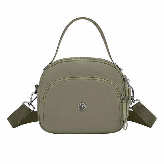 INSPIRE CHIC Multi-Pocket Cross-body Bag for Women Chic Round Shoulder Handbag with Removable & Adjustable Strap Green