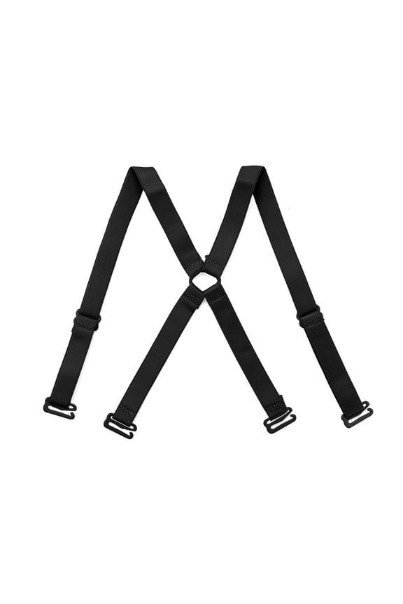 Non-slip Adjustable Cross Back Underwear Bra Shoulder Straps for Women Black - 12 mm Width