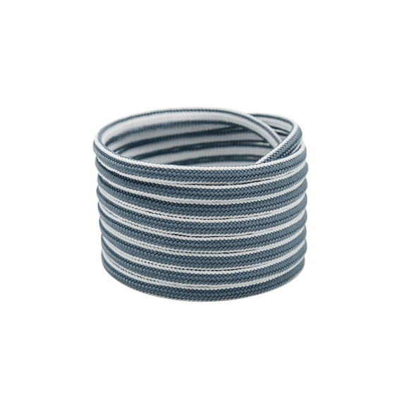 INSPIRE CHIC Oval Laces Two Colored Textured Stripes Shoe Laces for Sneakers 120cm/47.2" Blue Gray