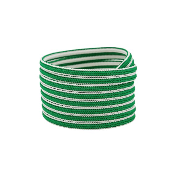 INSPIRE CHIC Oval Laces Two Colored Textured Stripes Shoe Laces for Sneakers 60cm/23.6" Green