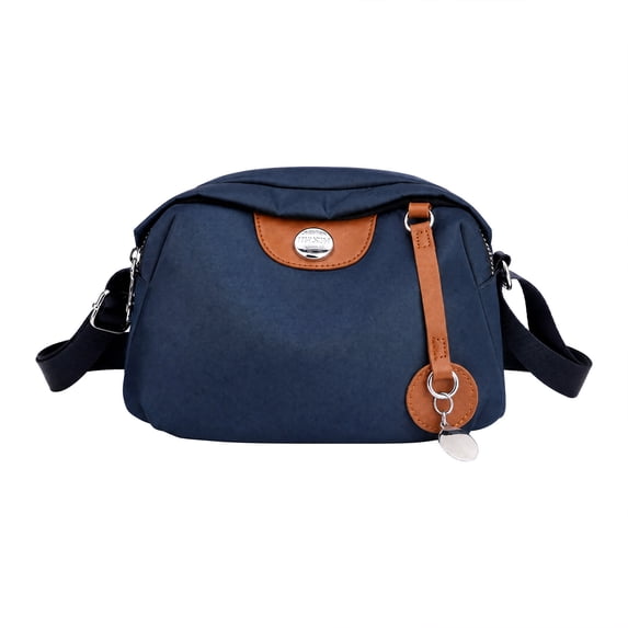 INSPIRE CHIC Oxford Crossbody Bag for Women Casual Everyday Shoulder with Adjustable Strap & Zipper Closure Blue