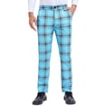 thumbnail image 1 of INSPIRE CHIC Plaid Dress Pants for Men's Slim Fit Straight Leg Formal Tartan Printed Pants 28 Light Blue, 1 of 5