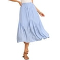 thumbnail image 1 of INSPIRE CHIC Pleated Maxi Skirt for Women's Boho Flowy A-Line Summer Tiered Long Skirts XS Light Blue, 1 of 6