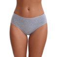 thumbnail image 1 of INSPIRE CHIC Plus Size for Women's Cotton Mid-Waisted Briefs Full Coverage Comfortable Classic Underwear M Gray, 1 of 4