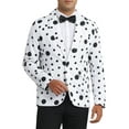 thumbnail image 1 of INSPIRE CHIC Men's Suit Polka Dot Print One Button Single Breasted Sport Coat S White, 1 of 6