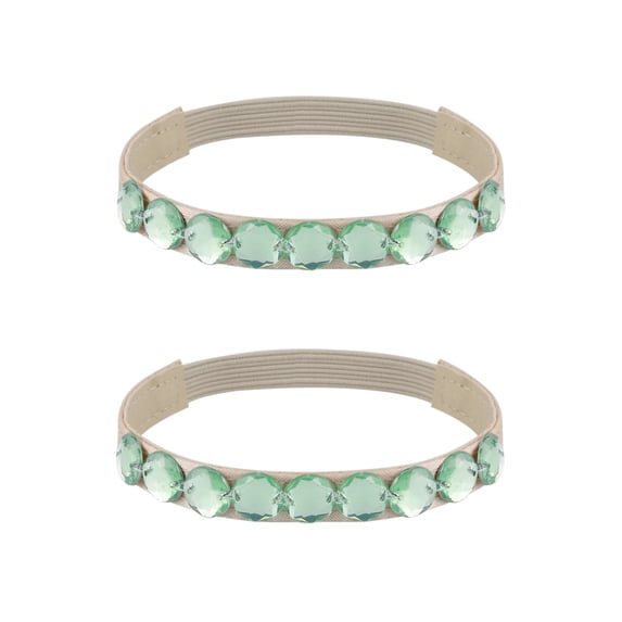 INSPIRE CHIC Rhinestone Elastic Shoe Straps Heels Detachable Ankle Straps Replacement for Sandals High Heels Green(Khaki Band) One Size