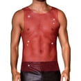 thumbnail image 1 of INSPIRE CHIC Rhinestones Sparkly Tank Top for Men's Shiny Mesh Sleeveless Tee Shirt Rave Sheer Metallic Vest M Red, 1 of 6