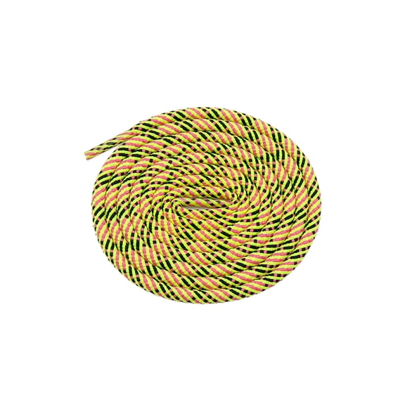 INSPIRE CHIC Round Rope Shoe Strings Three-Color Checkered Shoe Laces for Boots 2 Pairs Fluorescent Yellow/Pink/Black 140cm/55.1"