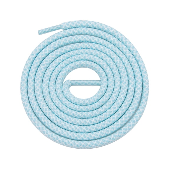 INSPIRE CHIC Round Rope Shoe Strings Three-Color Checkered Shoe Laces for Boots 2 Pairs Light Blue 140cm/55.1"