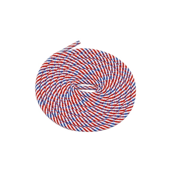 INSPIRE CHIC Round Rope Shoe Strings Three-Color Checkered Shoe Laces for Boots 2 Pairs White/Red/Blue 140cm/55.1"
