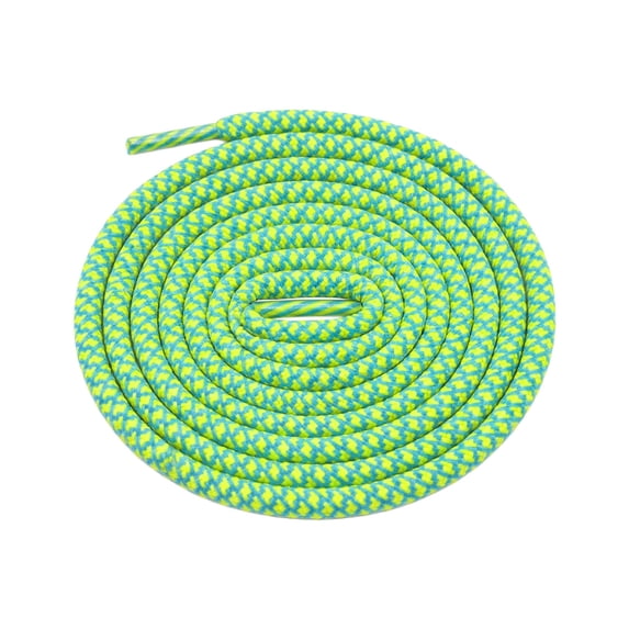 INSPIRE CHIC Round Rope Shoe Strings Three-Color Checkered Shoe Laces for Boots 2 Pairs Yellow-Blue 120cm/47.2"