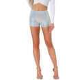 thumbnail image 1 of INSPIRE CHIC Women's Shorts Glitter Sequin Midrise Solid Sparkle Coctail Elastic Waist Shorts L Colorful White, 1 of 6