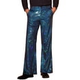 thumbnail image 1 of INSPIRE CHIC Sequins Pants for Men's Metallic Wide Leg Glitter Bell Bottom Flared Pants 38 Green, 1 of 6