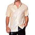 thumbnail image 1 of INSPIRE CHIC Sequins Shirts for Men's Retro Button Down Short Sleeve Party Glitter Shirt M Golden, 1 of 6